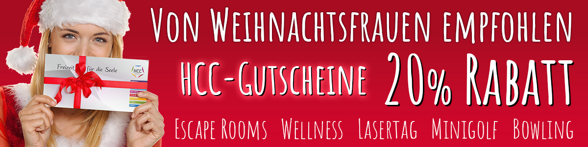 Das perfekte Geschenk zum Weihnachtsfest - HCC-Gutscheine mit 20% Rabatt